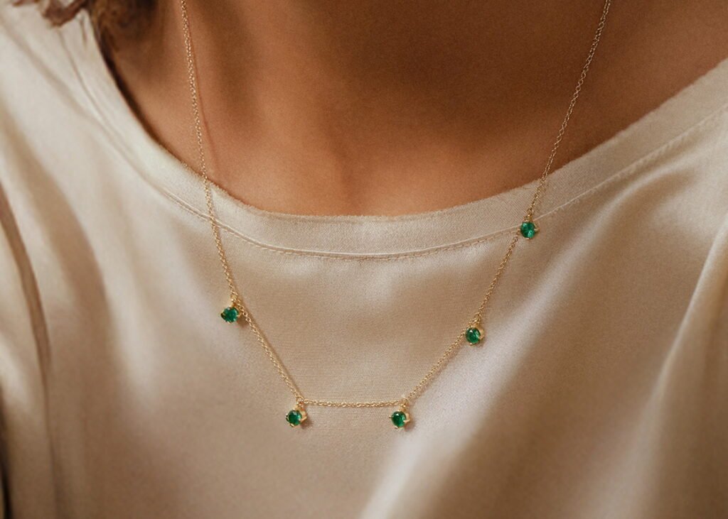astra emerald diamond necklaces